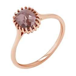 Zlatý prsten s oval salt and pepper diamantem Marcea