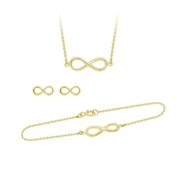 Zlatá sada šperků s motivem nekonečna Infinity