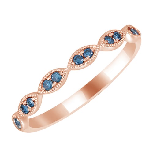 Něžný eternity prsten ze zlata s modrými diamanty Talita