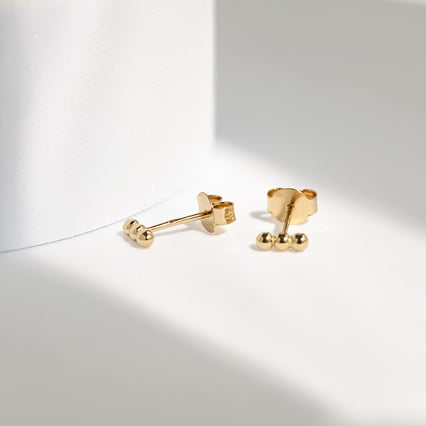 Stříbrné náušnice se třemi kuličkami Fern