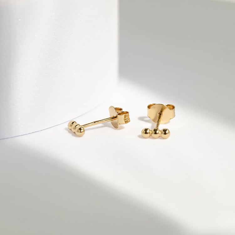 Stříbrné náušnice se třemi kuličkami Fern 143519