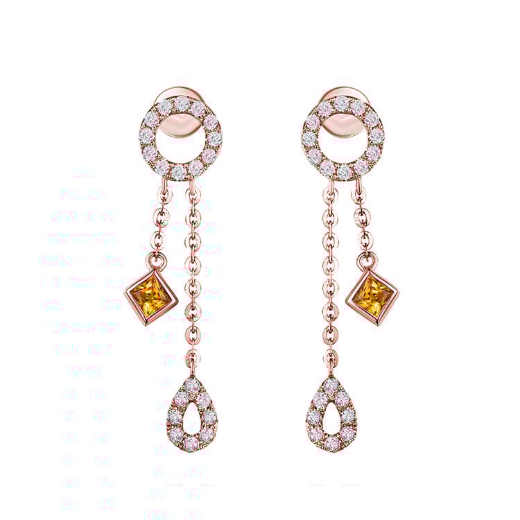 Safírové náušnice z růžového zlata 79568