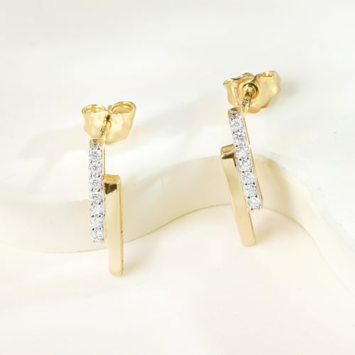 Zlaté náušnice s lab-grown diamanty Key