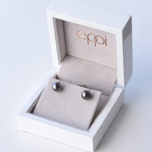 Elegantní náušnice s 8mm černými perlami Balbe