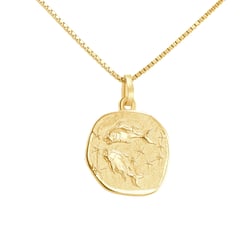 Zlatý přívěsek se symboly znamení zvěrokruhu Ryby