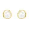 Stříbrné pozlacené náušnice s perlou