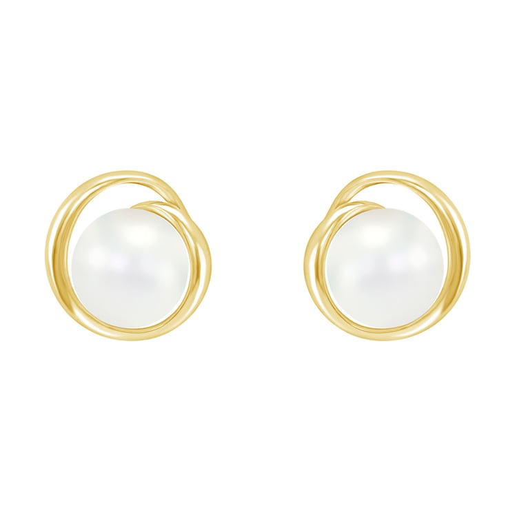 Stříbrné pozlacené náušnice s perlou