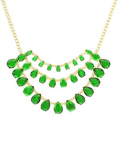 Pozlacený náhrdelník zelený