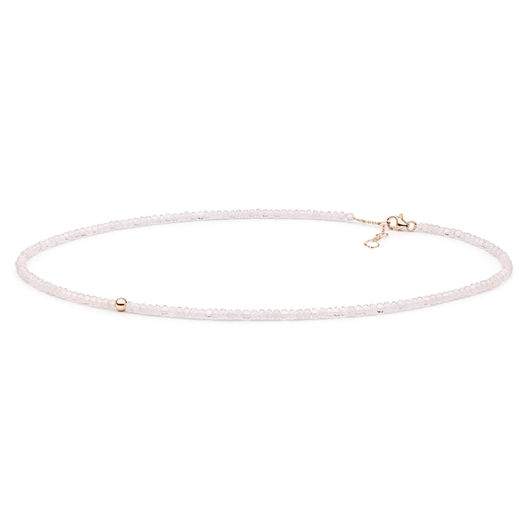 Stříbrný náhrdelník s růženinovými korálky Rosa