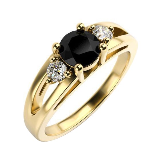 Zlatý prsten s černým diamantem