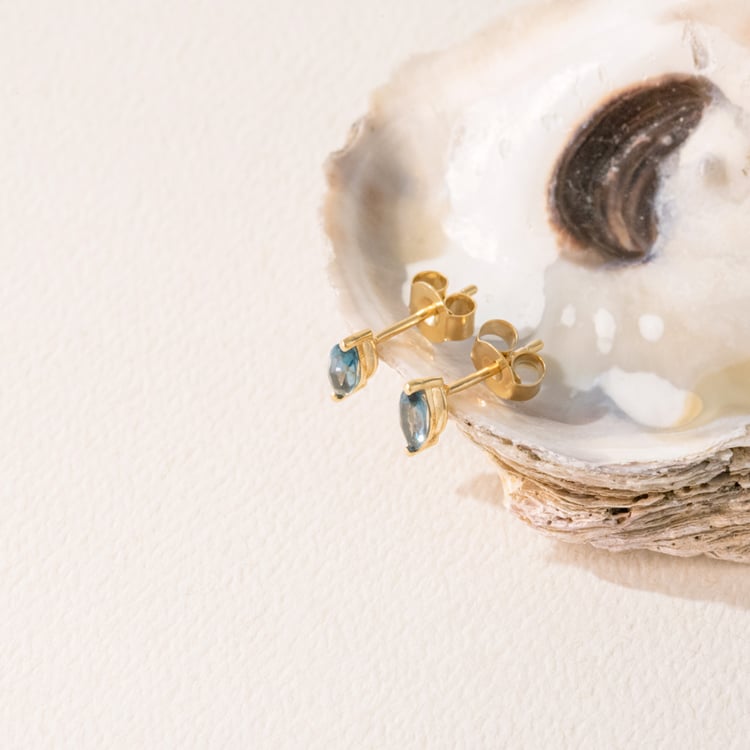 Minimalistické stříbrné náušnice s topazy Andine 101034