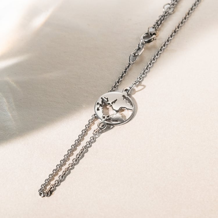 Zlatý náramek na nohu s mapou světa Mendez 140997