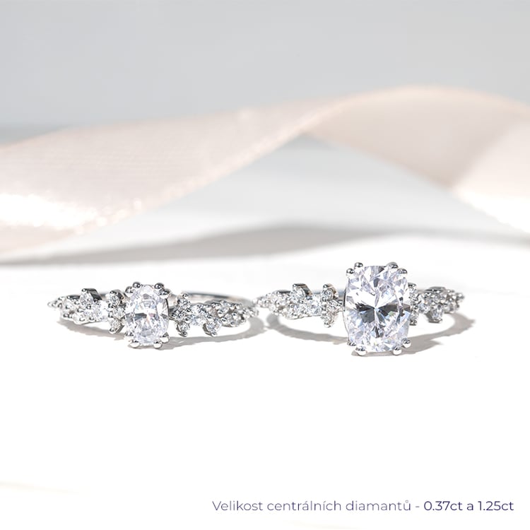 Zásnubní prsten s oval diamantem Mica 127278