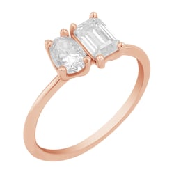 Zásnubní prsten Toi et Moi s moissanity Luca