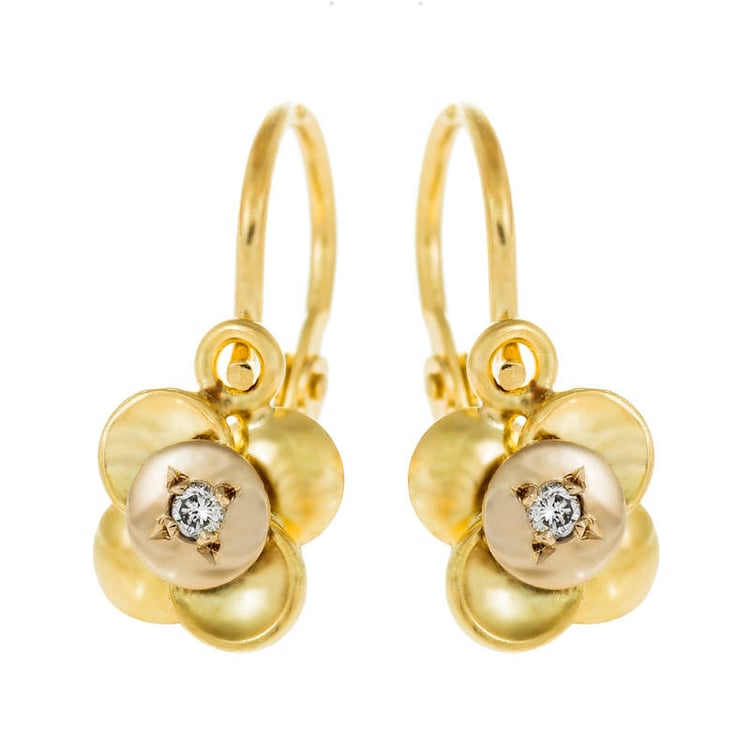 zlaté náušnice s diamanty Asvika