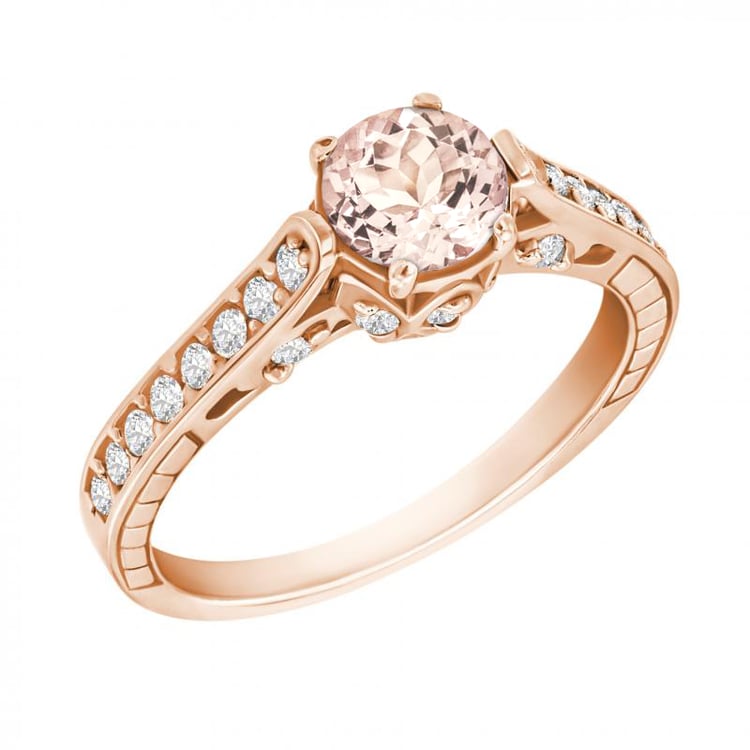 Zásnubní prsten s morganitem a diamanty Volans 140775