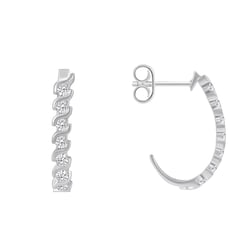 Zlaté kruhové náušnice s diamanty Jomol