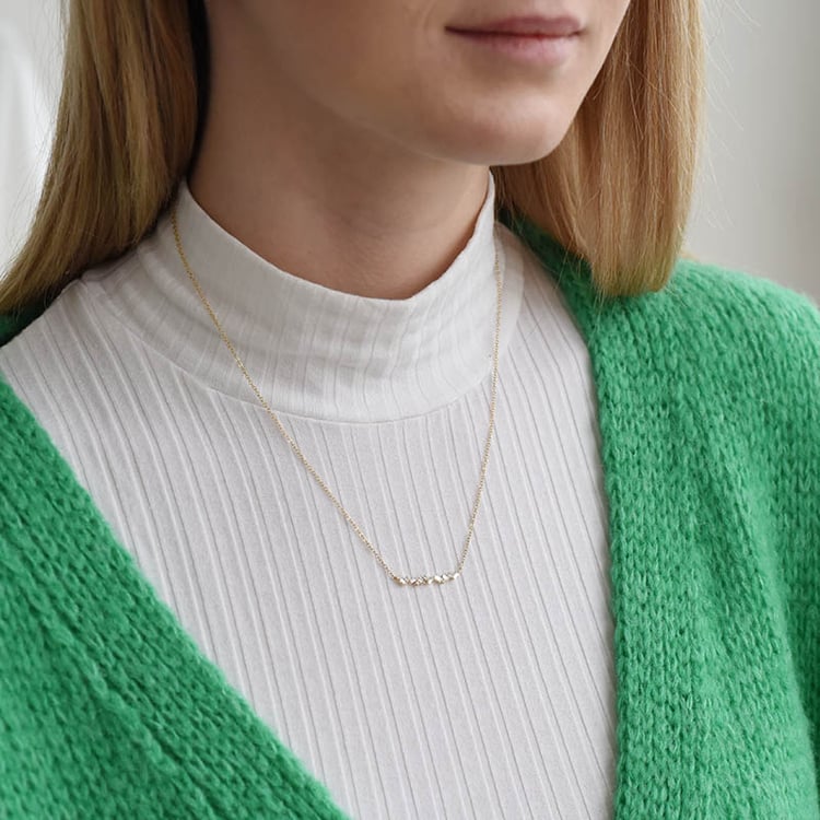 Náhrdelník s baguette diamanty 91088