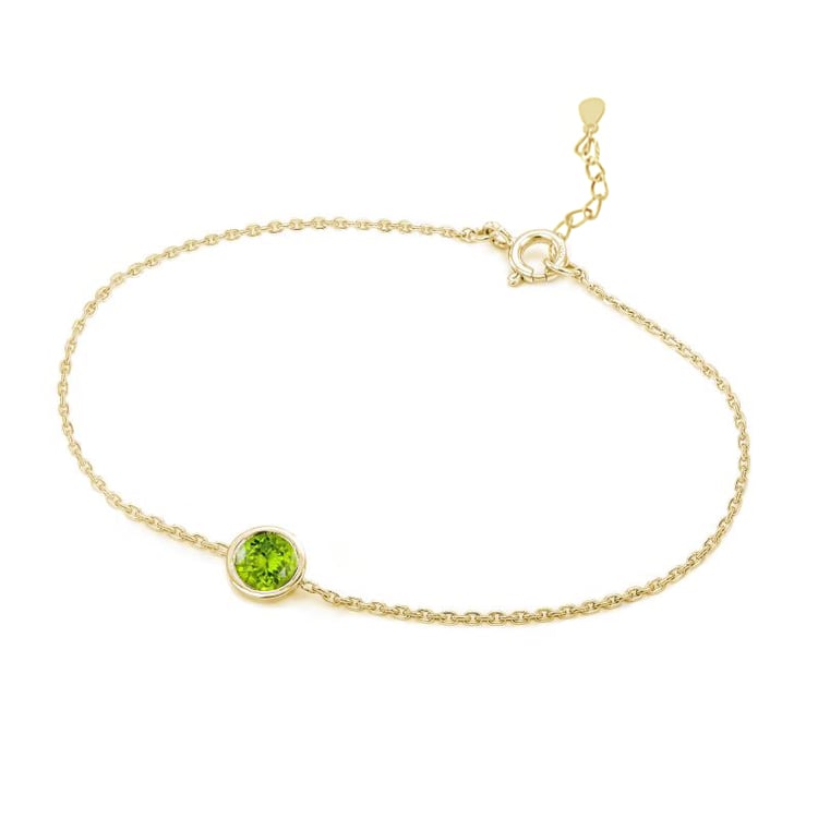 Stříbrný náramek s olivínem Arleth