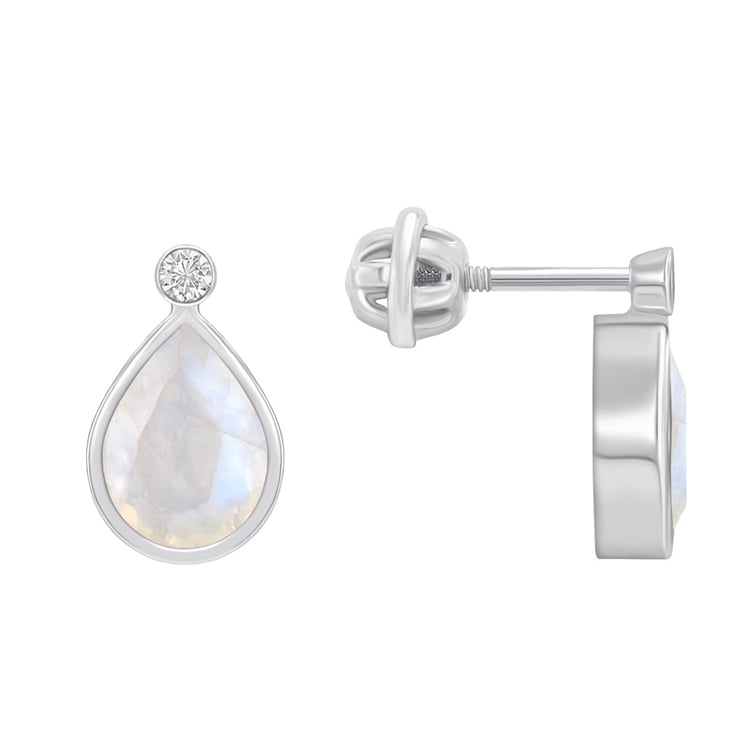 Zlaté náušnice s měsíčním kamenem 65604