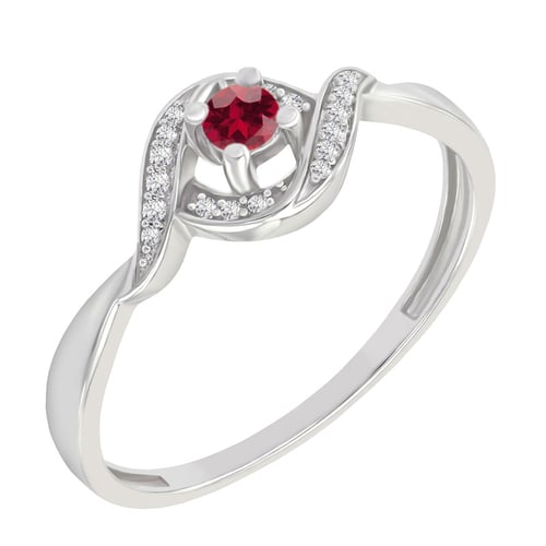 Zásnubní rubínový prsten s postranními diamanty Nurisa
