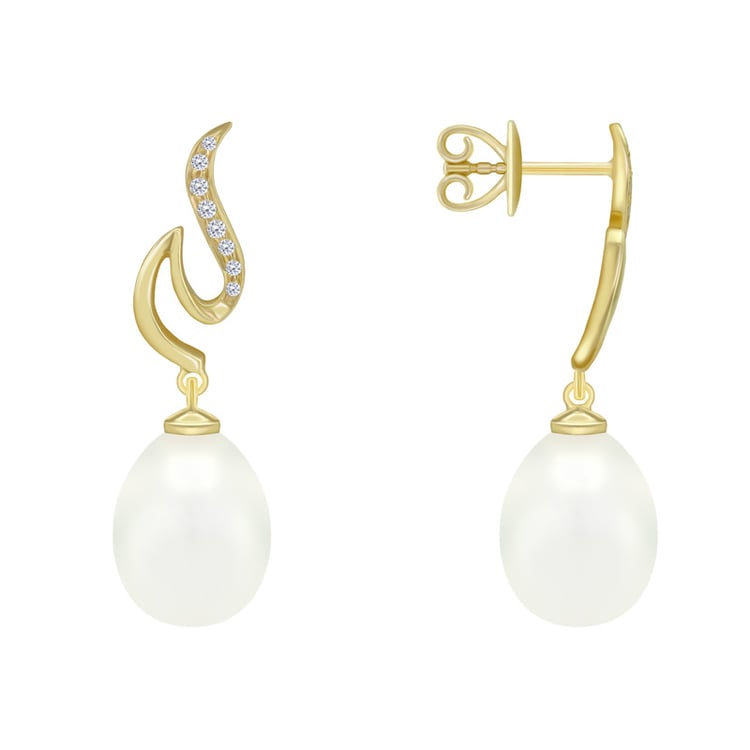 Perlové náušnice s diamanty 25086