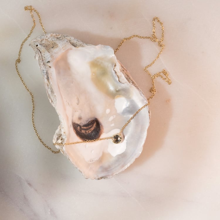 Minimalistický náhrdelník se salt and pepper diamantem Ameera 103543