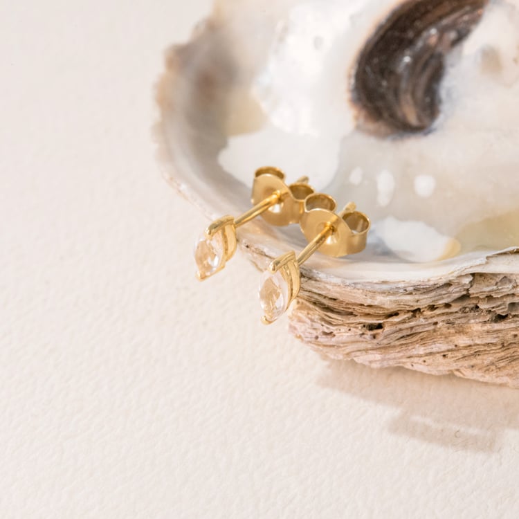 Minimalistické stříbrné náušnice s morganity Andine 101041