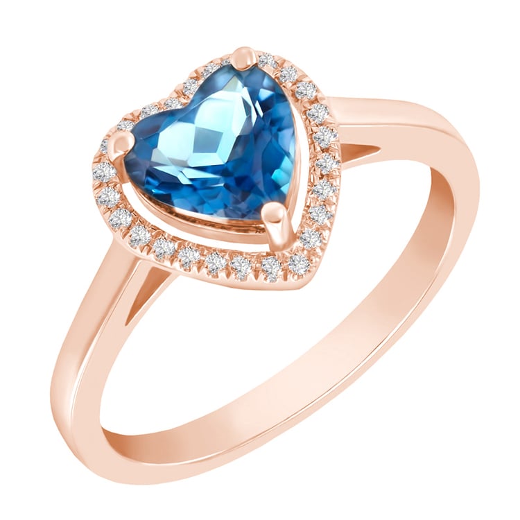 Prsten se srdcovým topazem a diamanty 5082