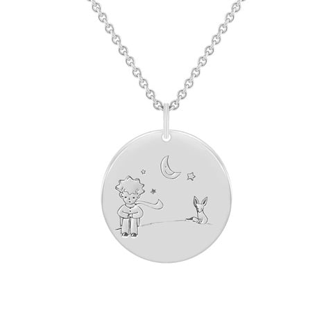 Platinový přívěsek princ a liška s gravírem dle vaší volby Saint