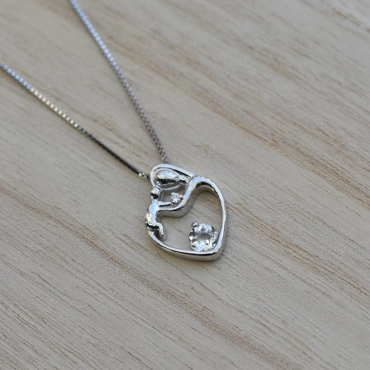 Topazový náhrdelník matka a dítě 35994