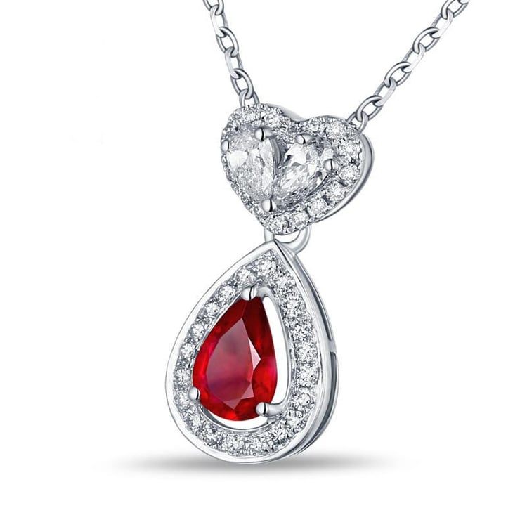 Zlatý náhrdelník s rubínem 16852