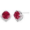 Stříbrné rubínové náušnice