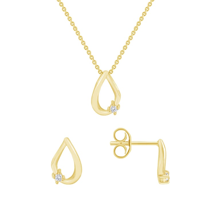 Kolekce zlatých šperků ve tvaru kapky 