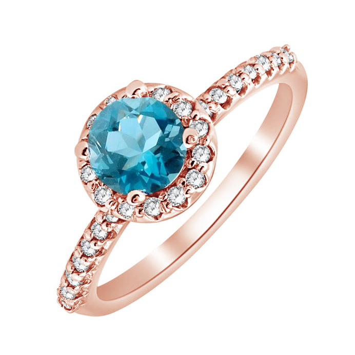 Topazový prsten z růžového zlata 79246