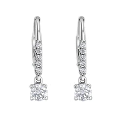 Zlaté visací náušnice s 0.2ct přírodním diamantem Sumaya