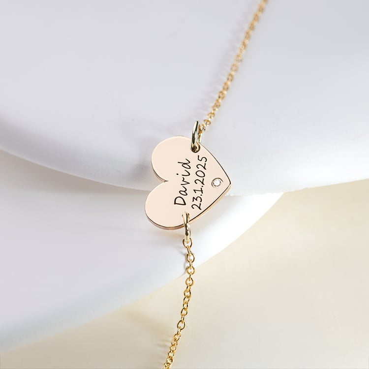 Personalizovaný srdcový náramek ze stříbra Nikole 151303