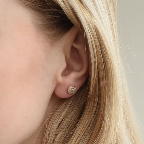 Stříbrné peckové náušnice s lab-grown diamanty Cornelia