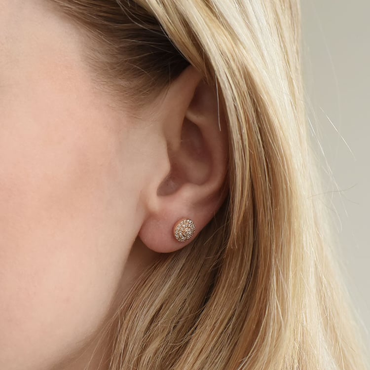 Stříbrné peckové náušnice s lab-grown diamanty Cornelia 104036