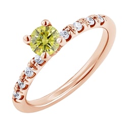 Zásnubní prsten s certifikovaným fancy yellow lab-grown diamantem Megha