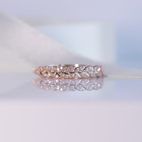 Eternity prsten s lab-grown diamantovými lístky Aizah