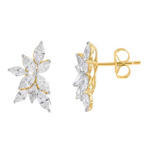 Luxusní náušnice s marquise přírodními diamanty Ishita
