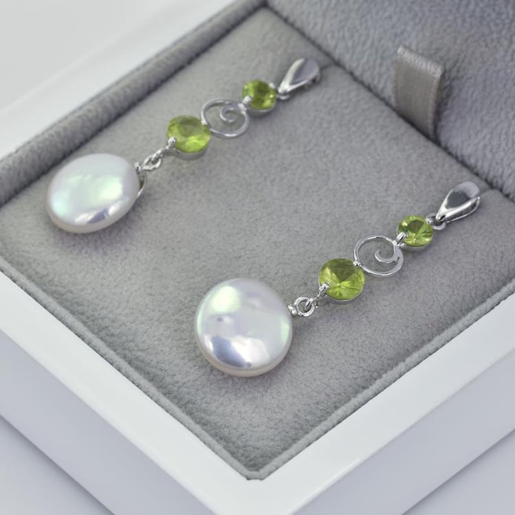 Perlové náušnice z bílého zlata Janhavi 2312