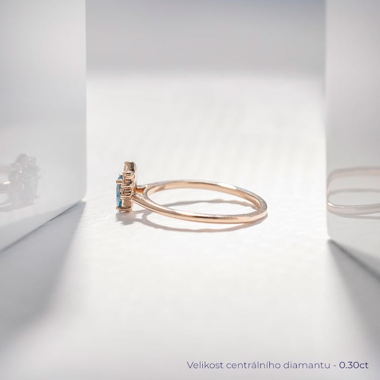 Zásnubní prsten s certifikovaným fancy blue lab-grown diamantem Wilf 114168