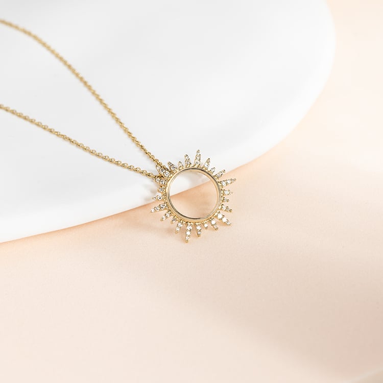 Přívěsek ve tvaru slunce s lab-grown diamanty Reina 149058