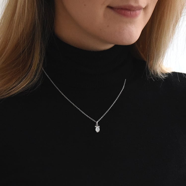 Přívěsek s měsíčním kamenem a topazy 73006