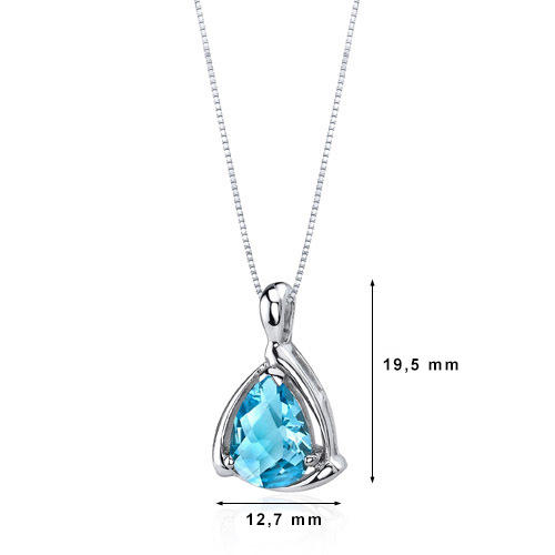 Stříbrný přívěsek s modrým topasem 2251