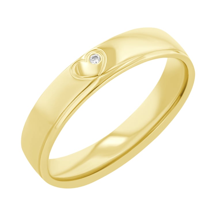 Snubní prsteny ze zlata se srdcem a diamantem Maline 117775