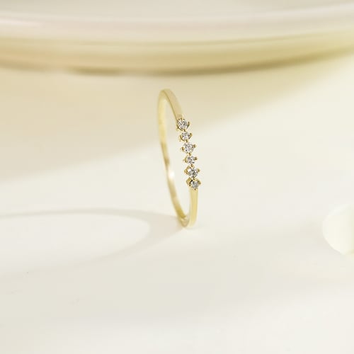 Minimalistický prsten ze zlata s diamanty Casper