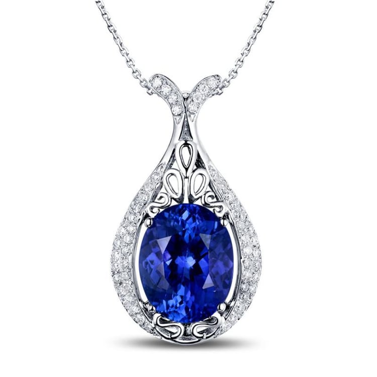 Zlatý náhrdelník s tanzanitem